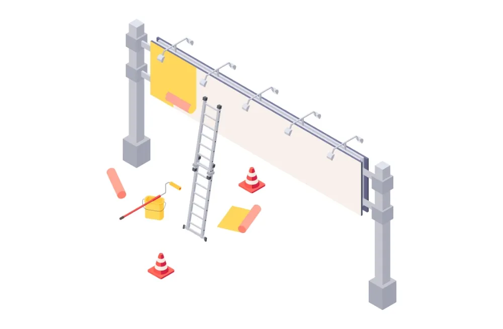 Technicians repairing a neon sign in Dubai, addressing gas leaks, faulty transformers, and flickering issues