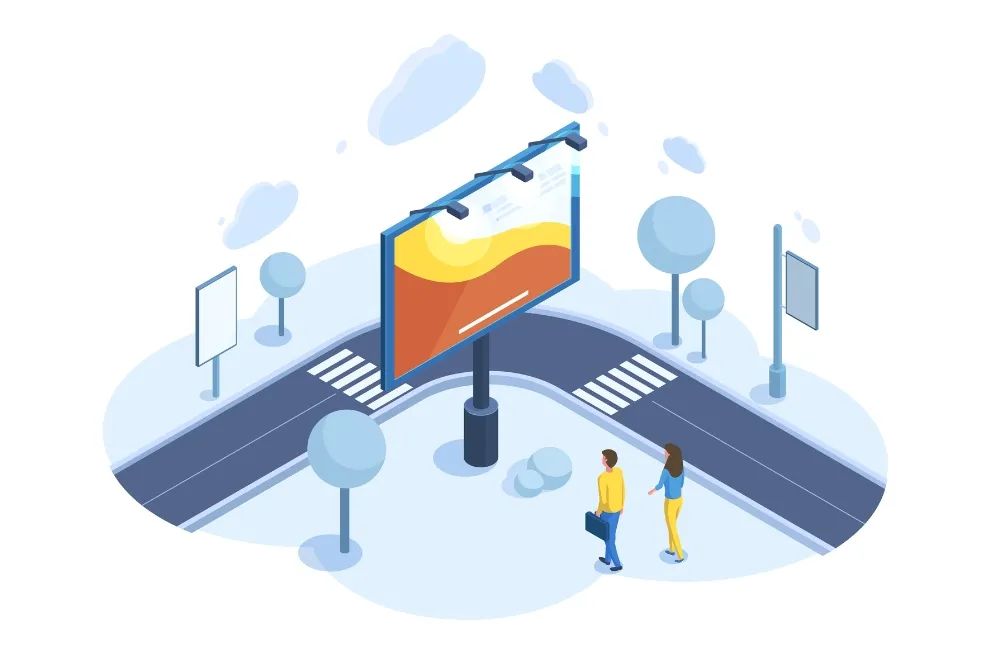 Large LED display board in an urban setting, showcasing vibrant visuals with emergency repair support in Dubai